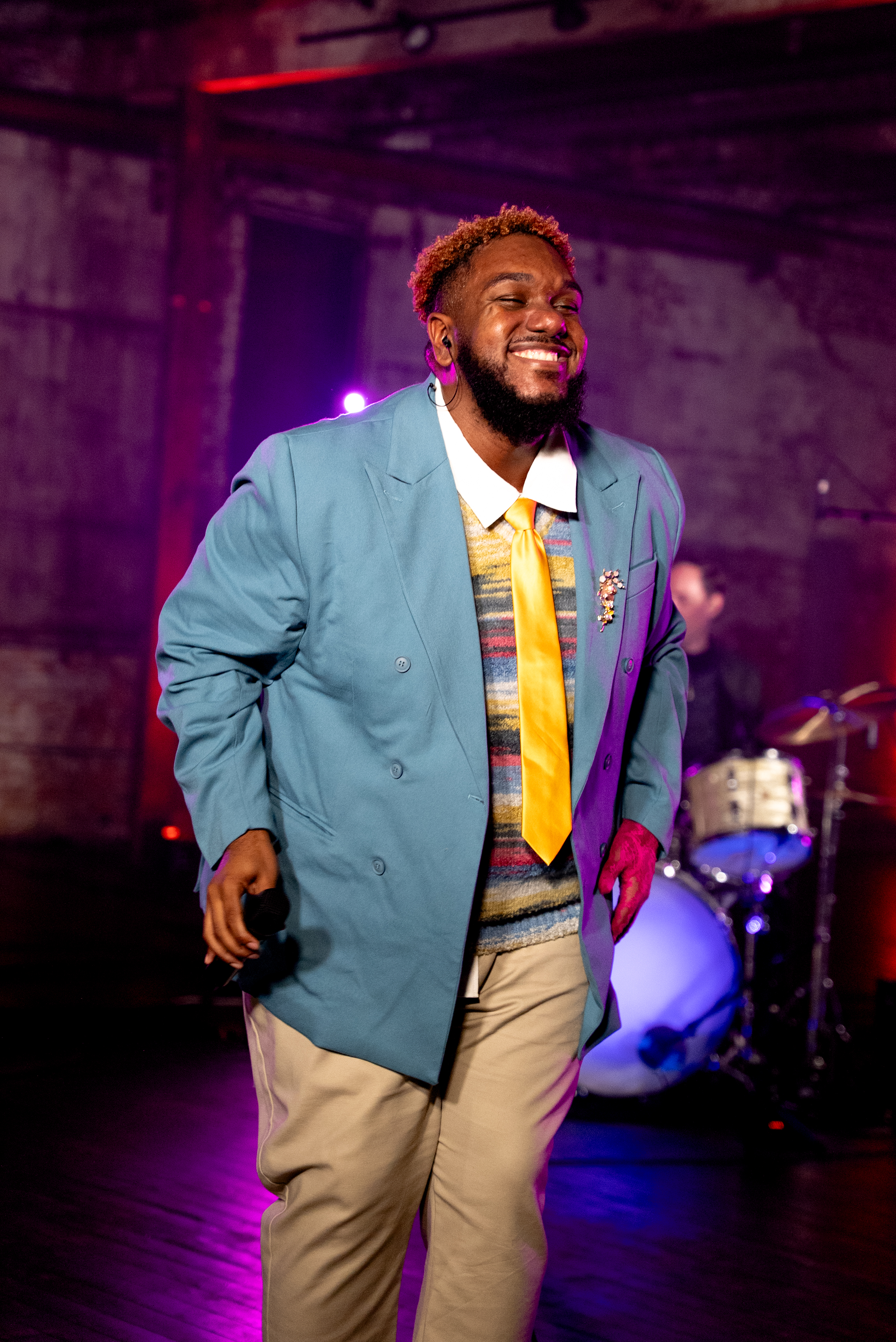 A Listeso vocalist performing during the after party