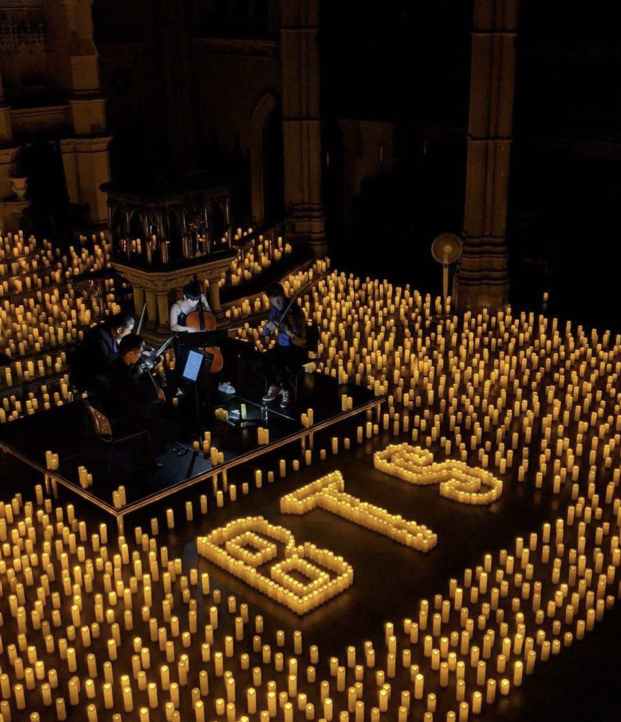 Highline String Quartet performing at the Candlelight Concert Series — BTS tribute, cathedral setting