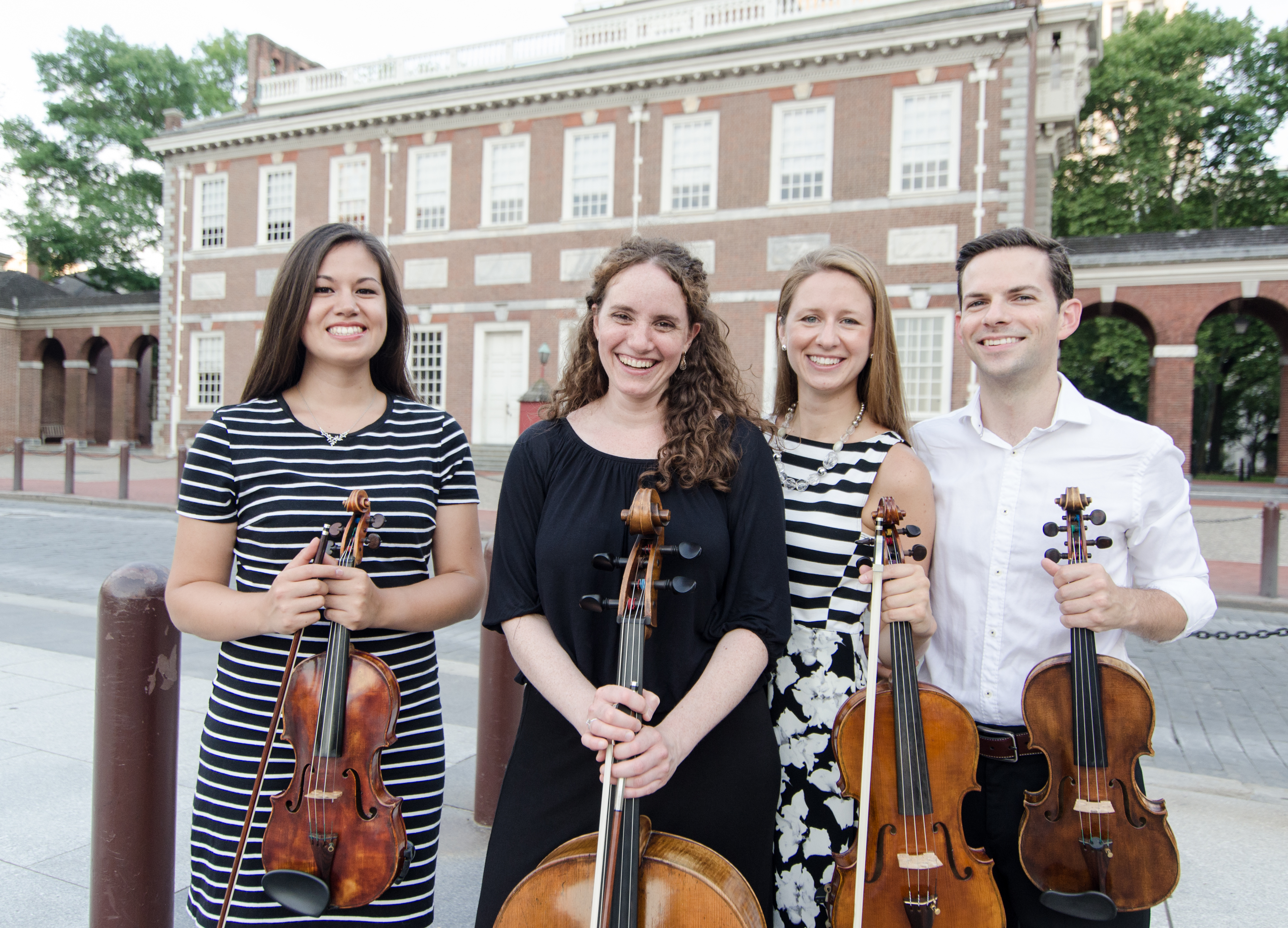 String quartet performing during cocktail hour